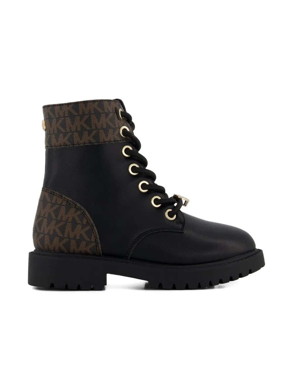 Michael Kors Kids lace-up logo boots Black