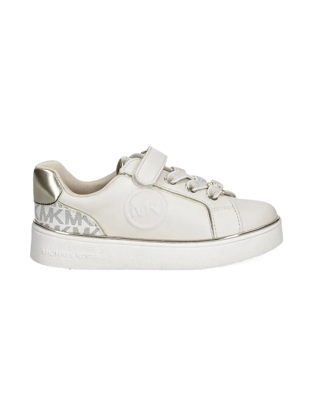 Michael Kors Kids logo-embellished strap sneakers Neutrals
