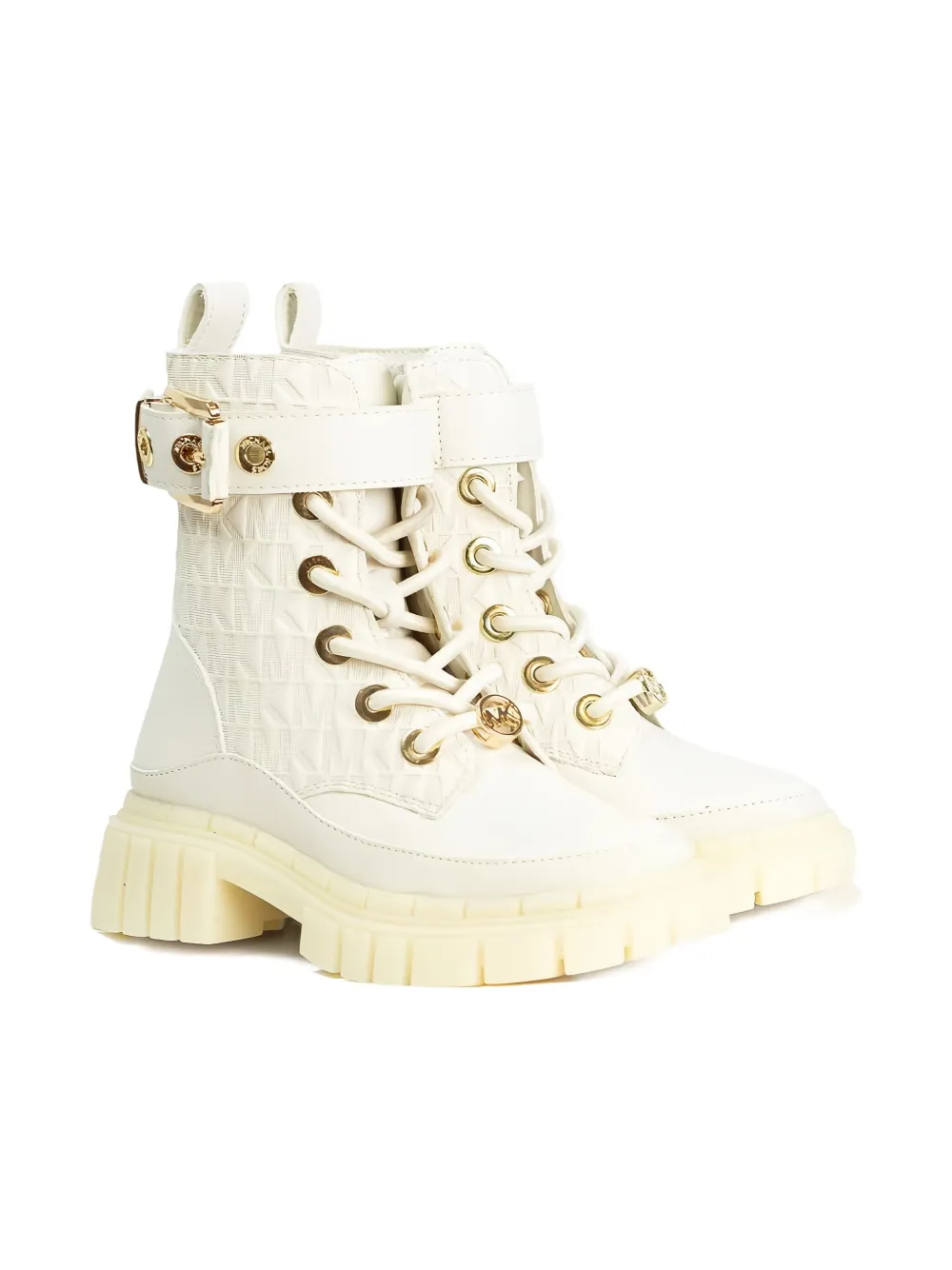 Michael Kors Kids' Quilted Buckle Boots In Neutral