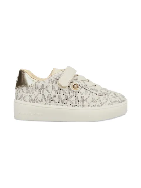 Michael Kors Kids monogram touch-strap sneakers