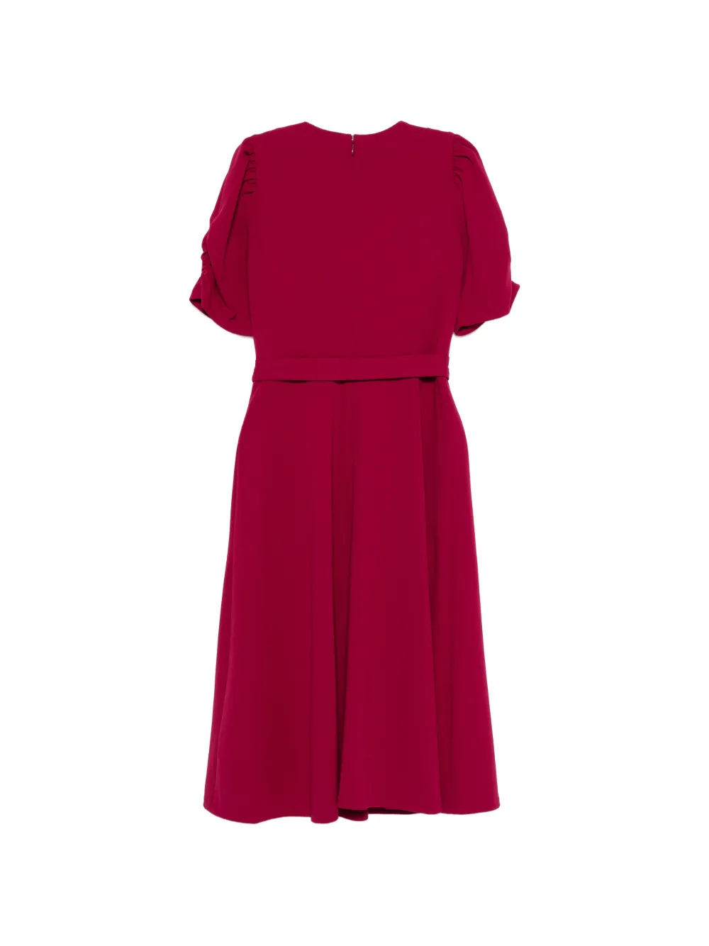 DKNY ruched-sleeve midi dress - Rood