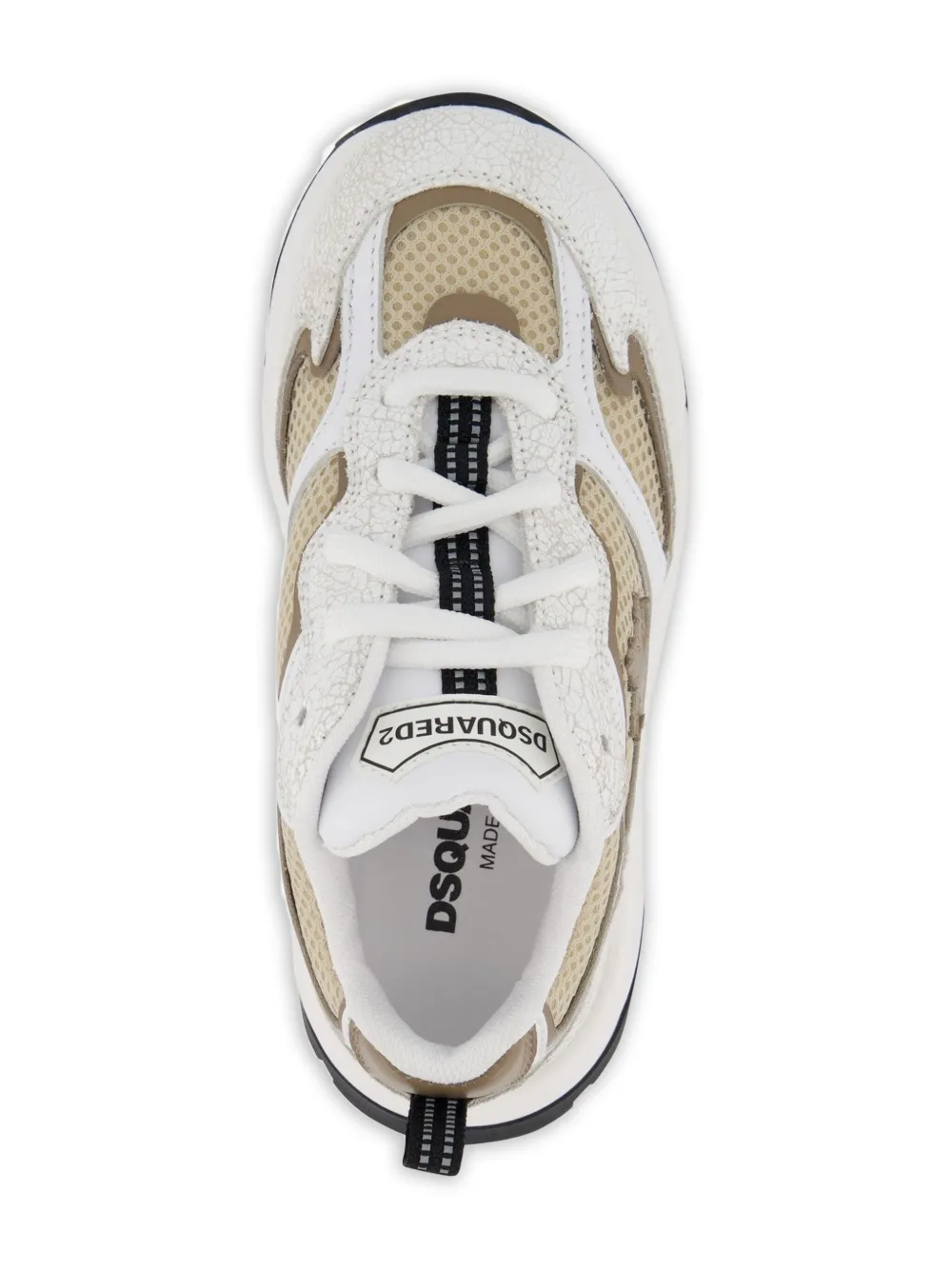 DSQUARED2 KIDS Sprinter maple-leaf sneakers Beige