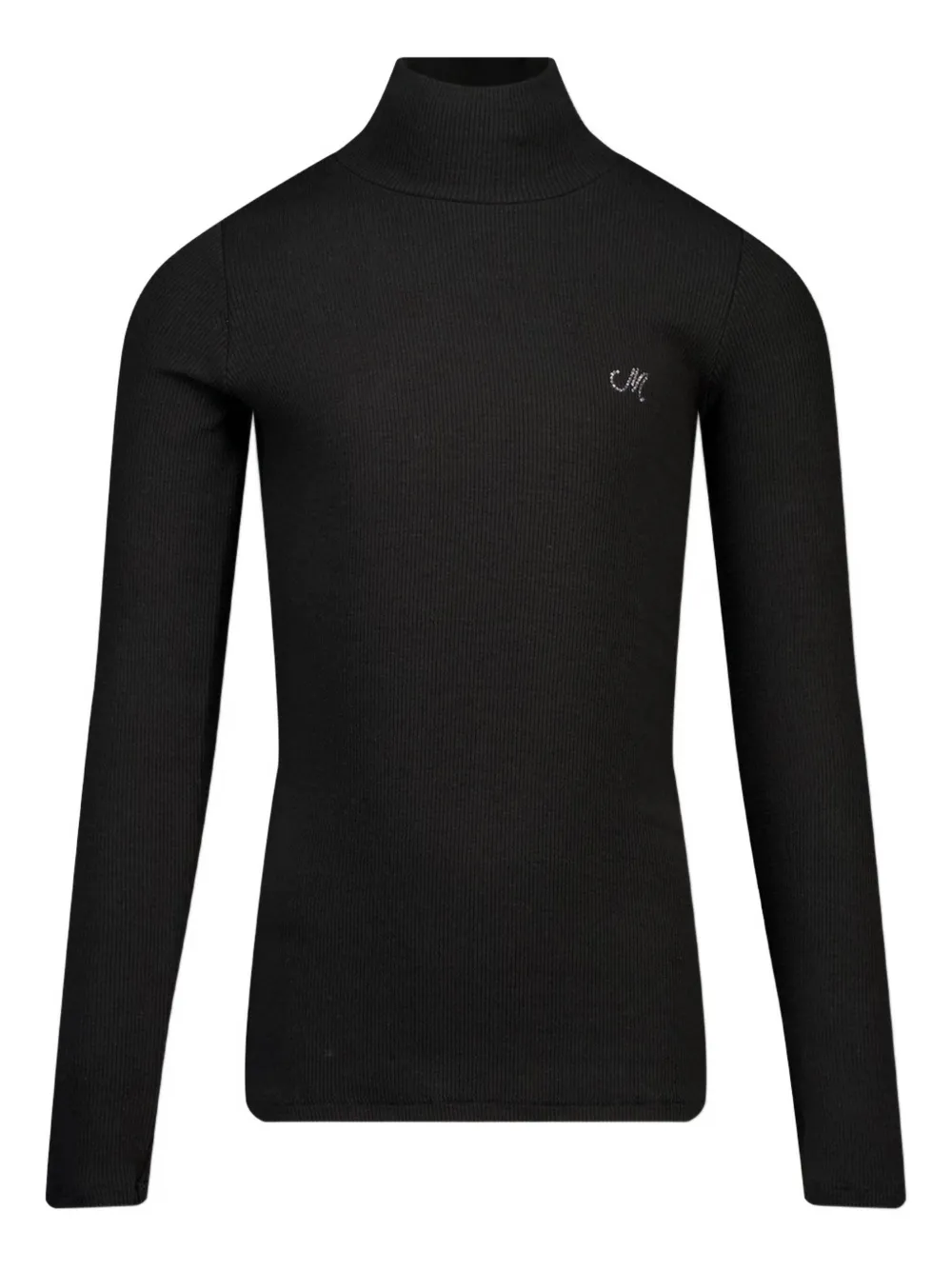 Monnalisa ribbed high-neck top | Black | Image 1