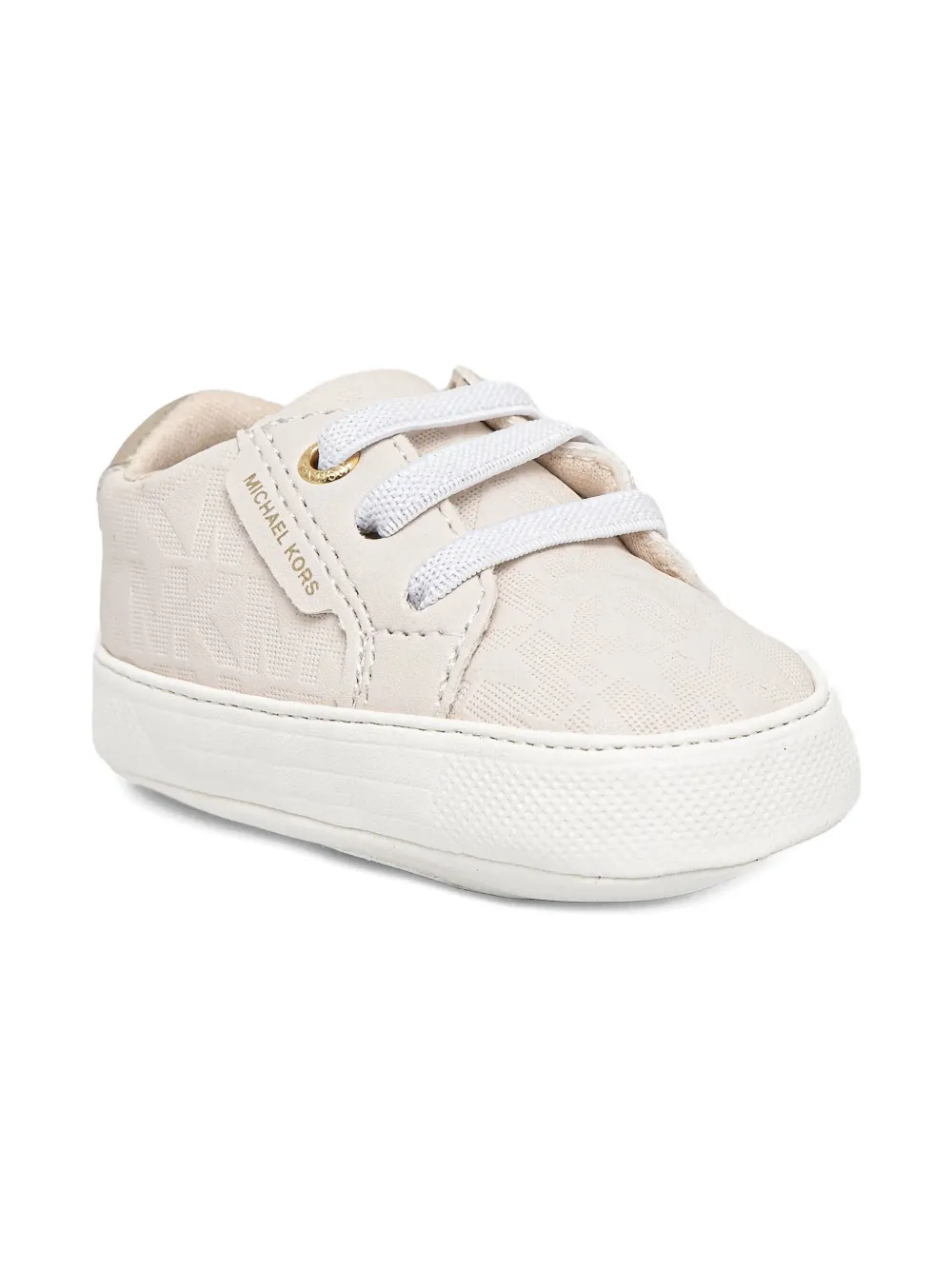 Michael Kors Logo-embossed Lace-up Sneakers In Neutral