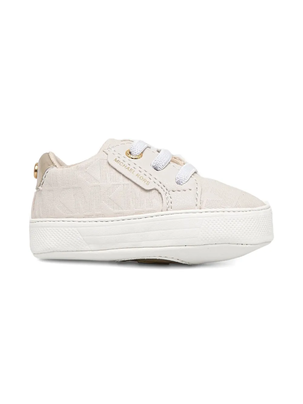 Michael Kors Babies' Logo-embossed Lace-up Sneakers In Neutral