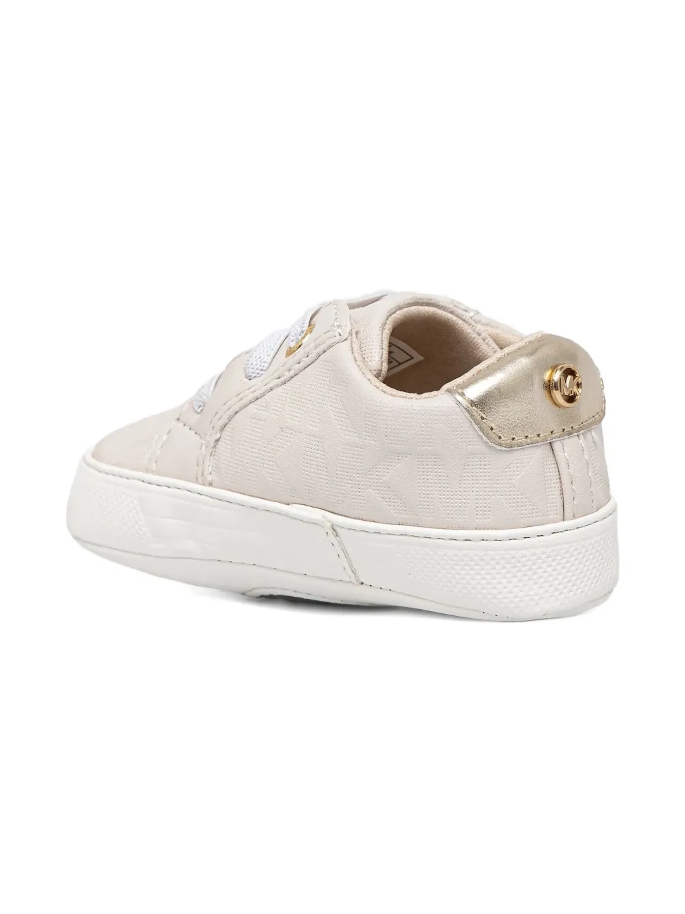 Michael Kors Logo-embossed Lace-up Sneakers In Neutral