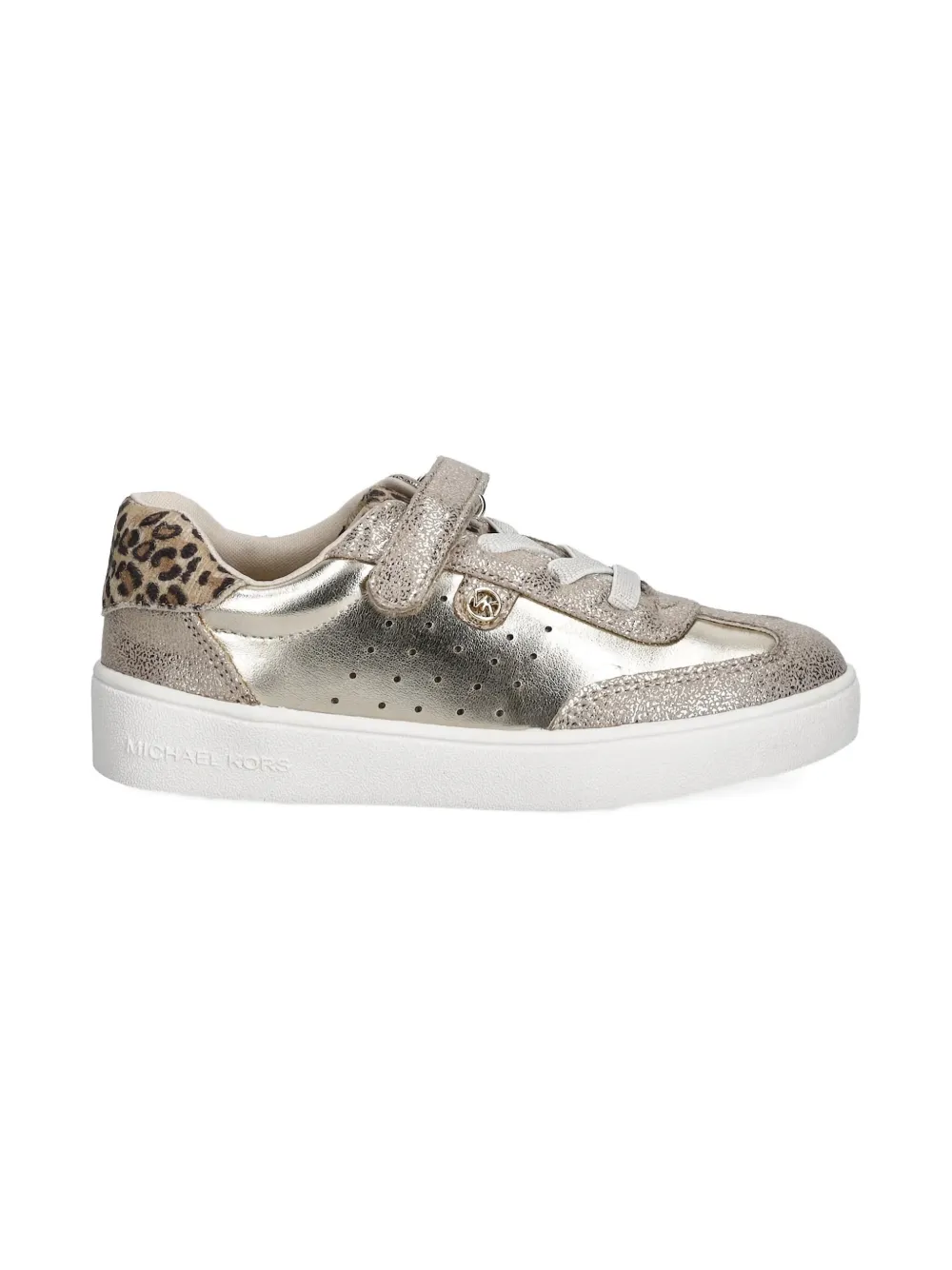 Michael Kors Kids Sneakers met luipaardprint en glitter Goud