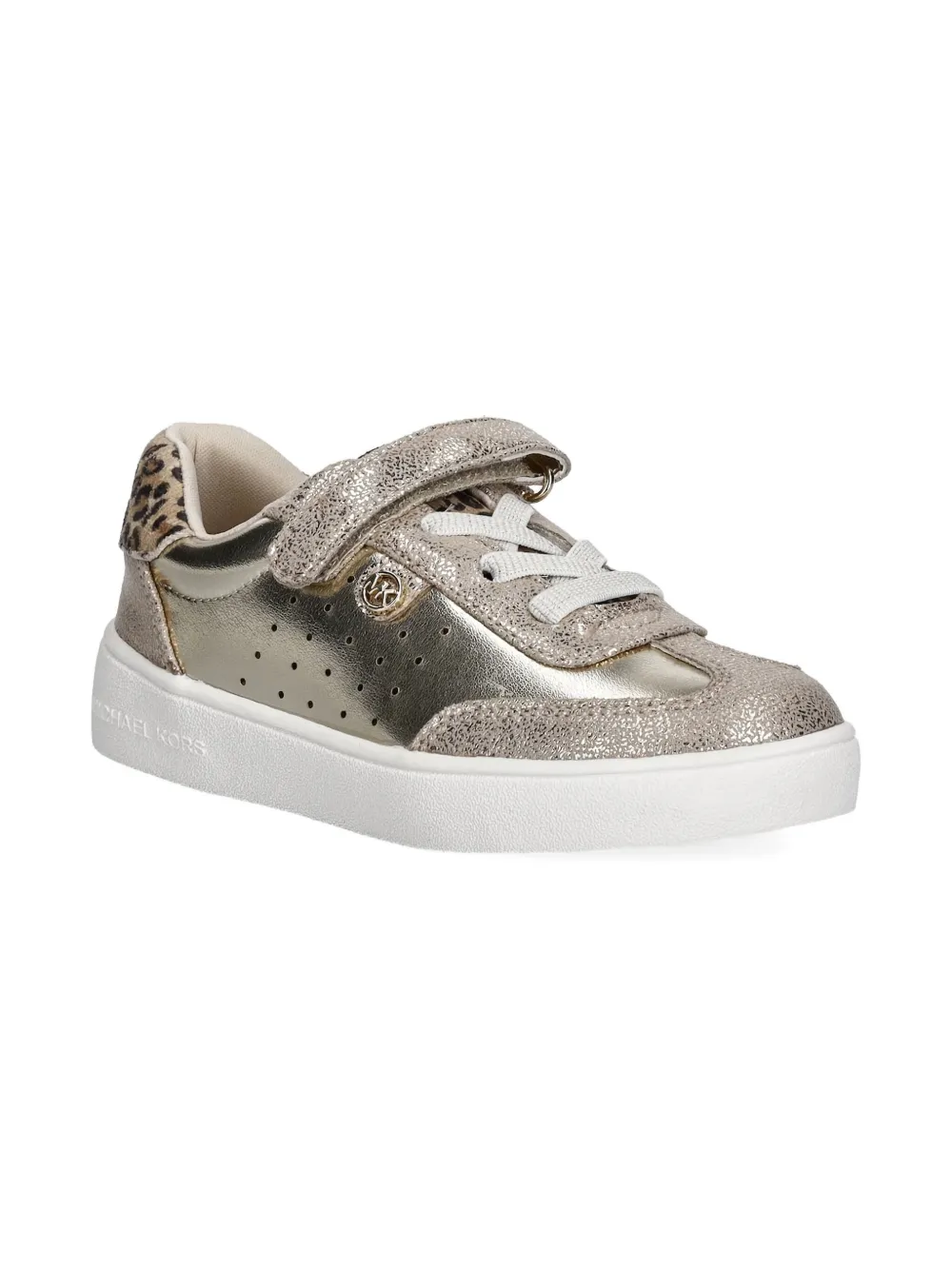Michael Kors Kids' Glitter-leopard Sneakers In Gold