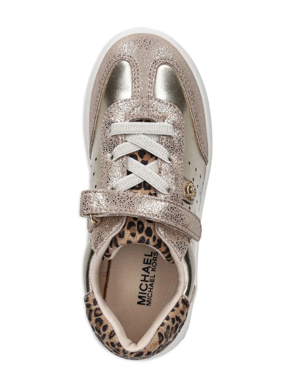 Michael Kors Kids Sneakers met luipaardprint en glitter Goud
