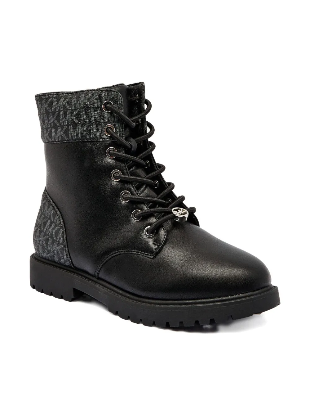 Michael Kors Kids' Lace-up Logo Boots In Black