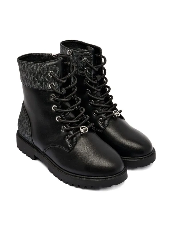 Michael Kors Kids lace-up Logo Boots Black FARFETCH PH