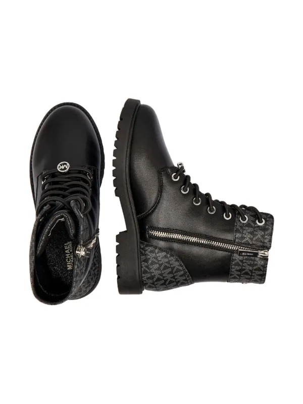 Michael Kors Kids lace-up Logo Boots Black FARFETCH