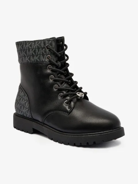 Michael Kors Kids 로고 레이스 업 부츠