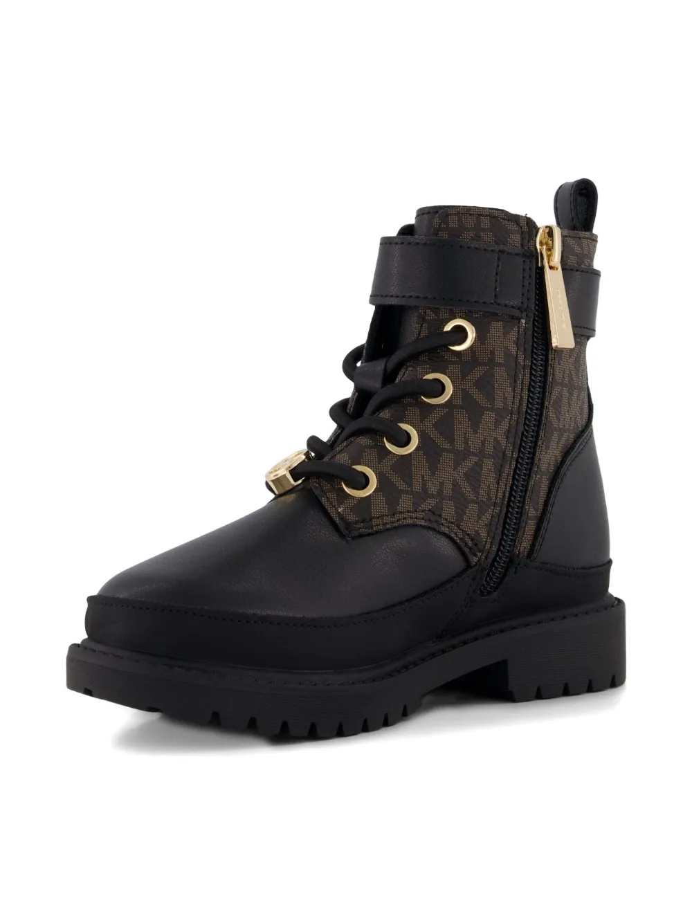 Michael Kors Kids' Lace-up Buckle Boots In Black