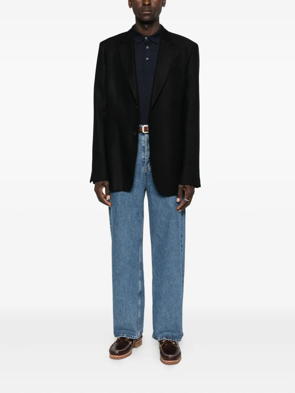 GIUUNO Poloshirt met lange mouwen - Blauw