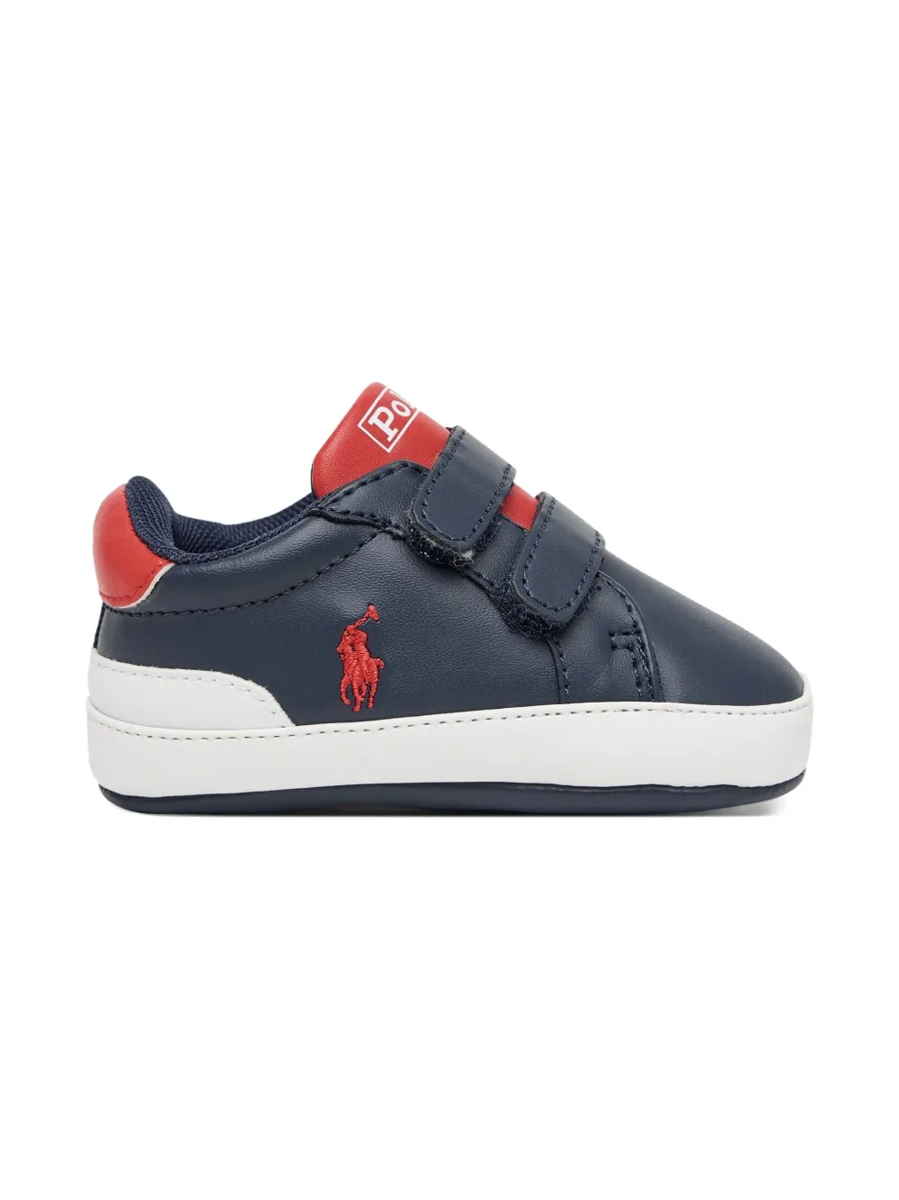 POLO RALPH LAUREN KIDS embroidered-logo touch-strap sneakers - Blauw