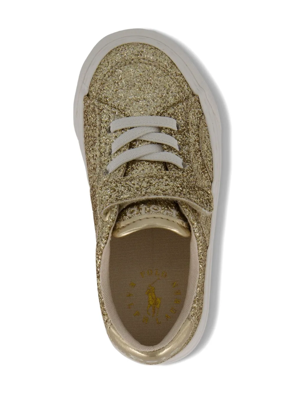 Polo Ralph Lauren Glitter Sneakers In Gold