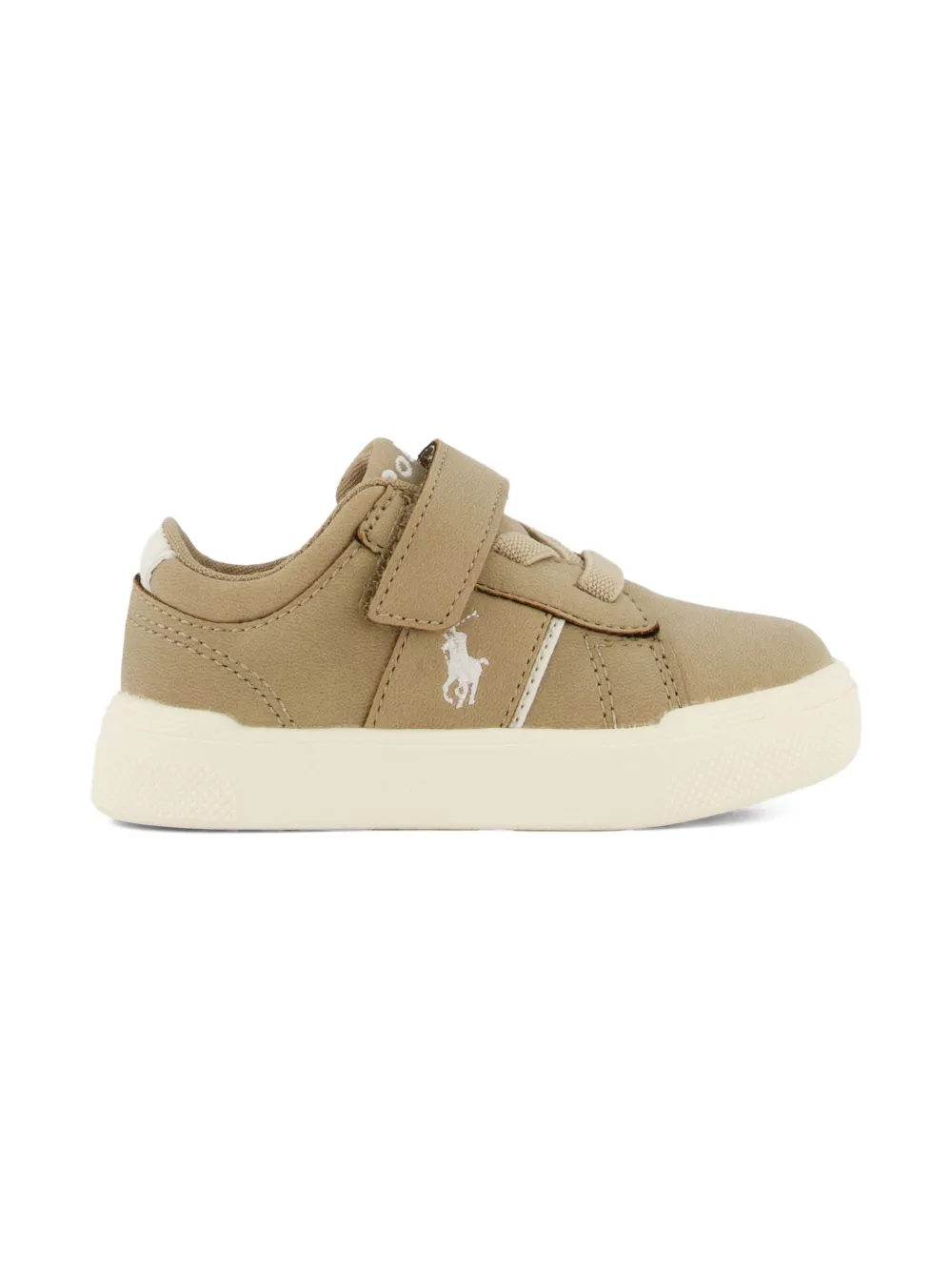 POLO RALPH LAUREN KIDS embroidered-logo touch-strap sneakers - Beige