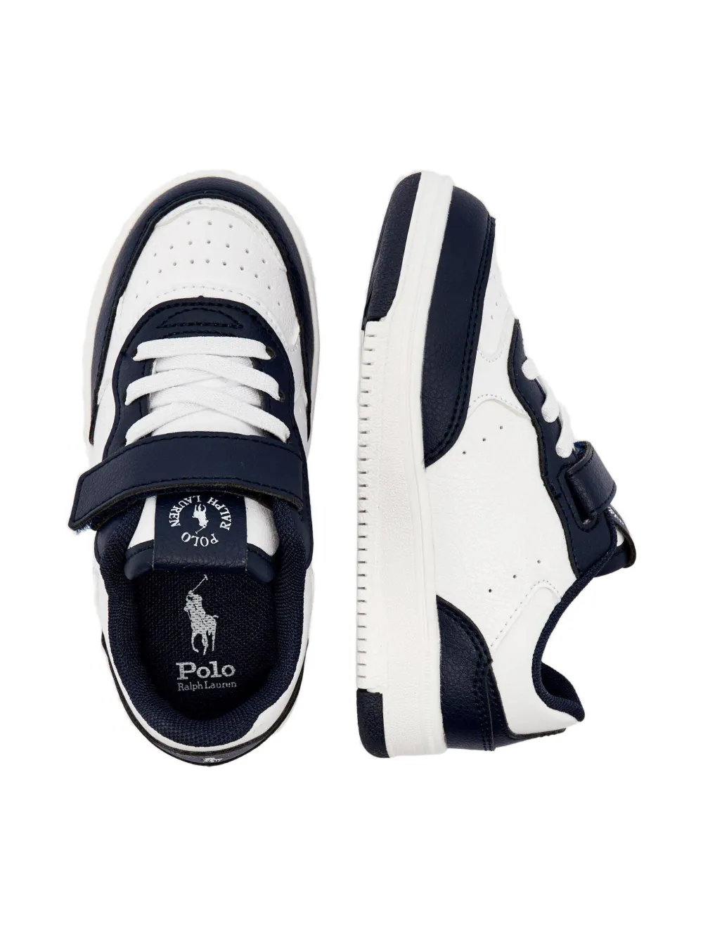 POLO RALPH LAUREN KIDS Sneakers met geborduurd detail en klittenband Wit