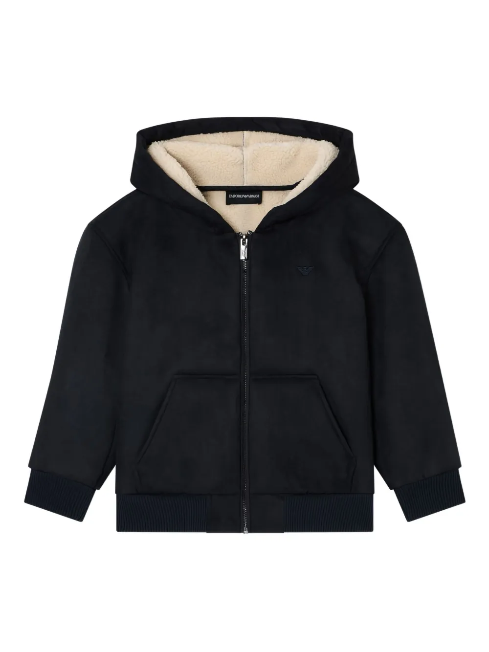 Emporio Armani Kids hooded zip coat - Blu