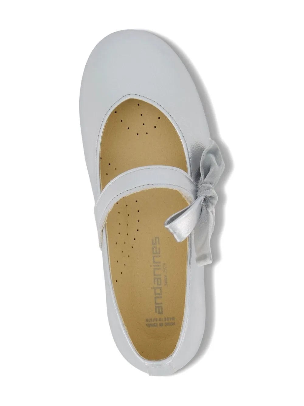 ANDANINES Ballerina's met strikdetail Zilver