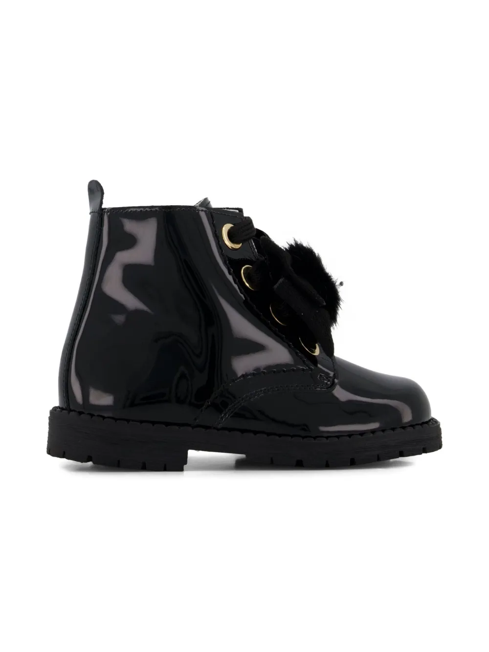 ANDANINES patent-finish leather boots - Zwart