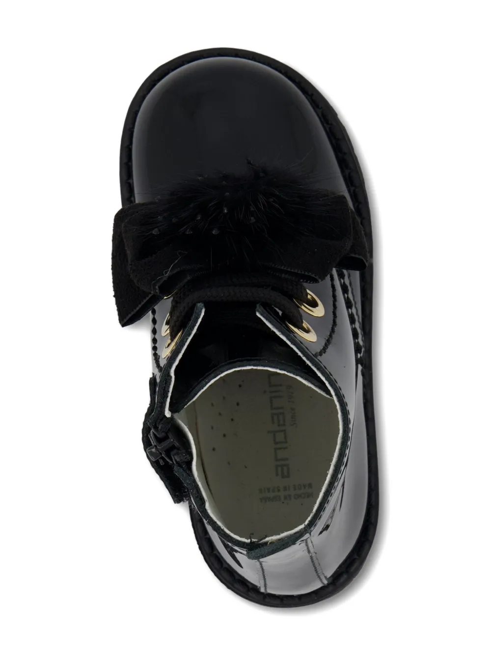 Andanines Patent-finish Leather Boots In Black