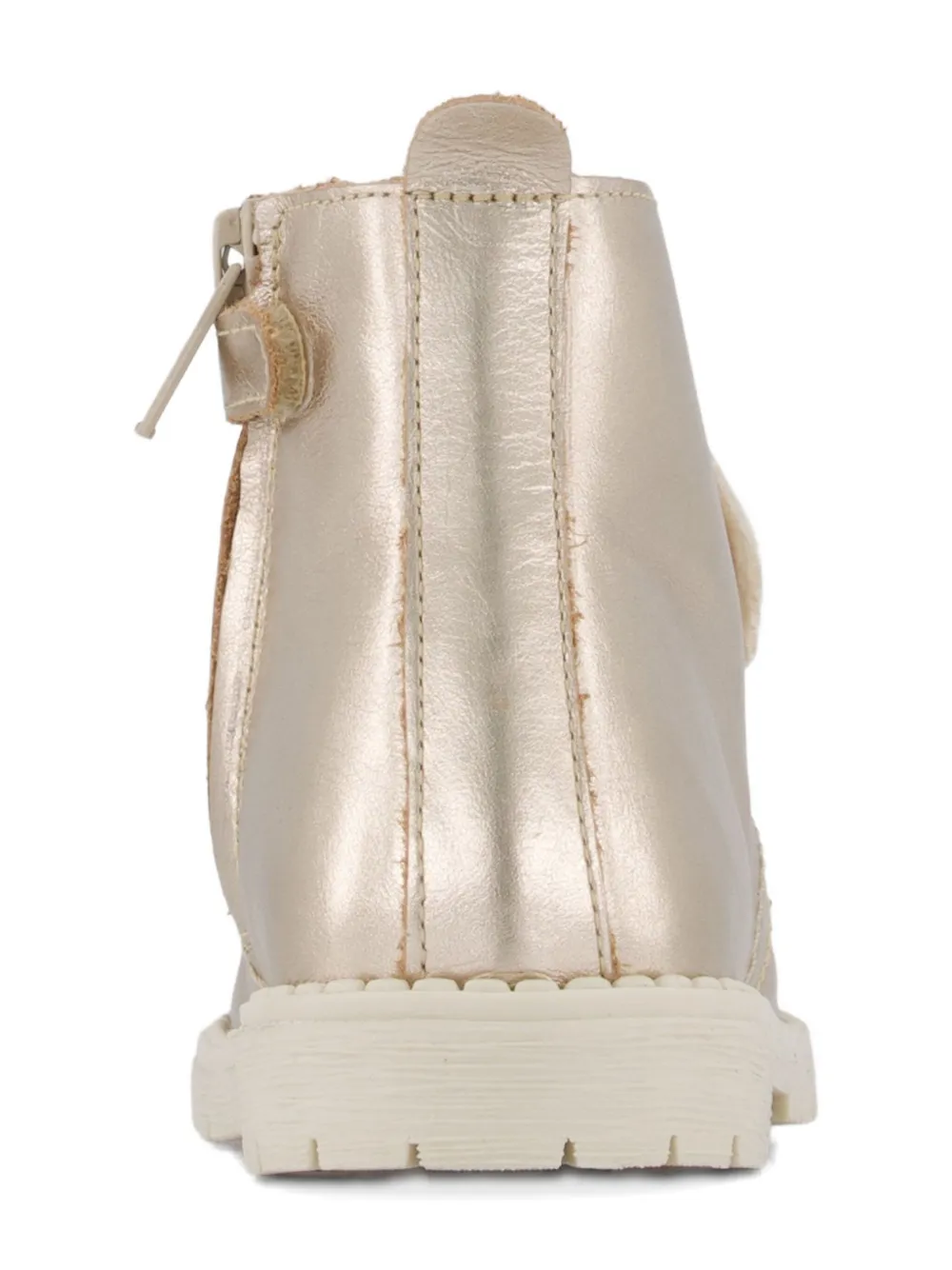 Andanines Velvet-bow Lace-up Boots In Gold