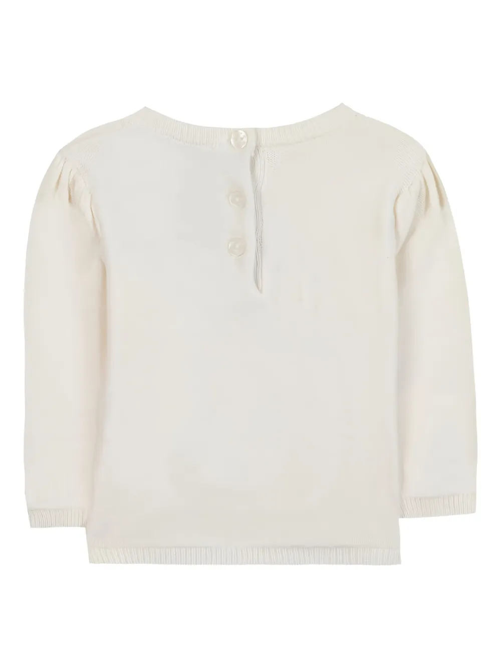 Tartine Et Chocolat Trui met ruches en geborduurde bloemen Beige