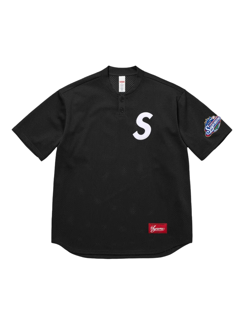 Supreme S Logo Henley top | Black | Image 1