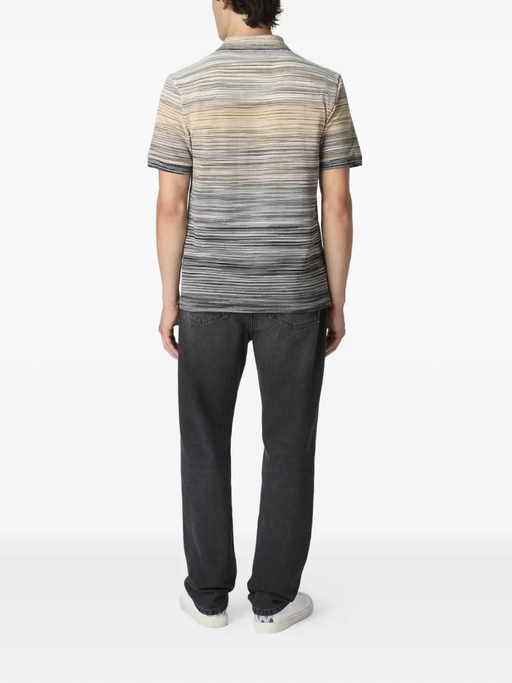 Missoni Gestreept poloshirt met ombré-effect Grijs