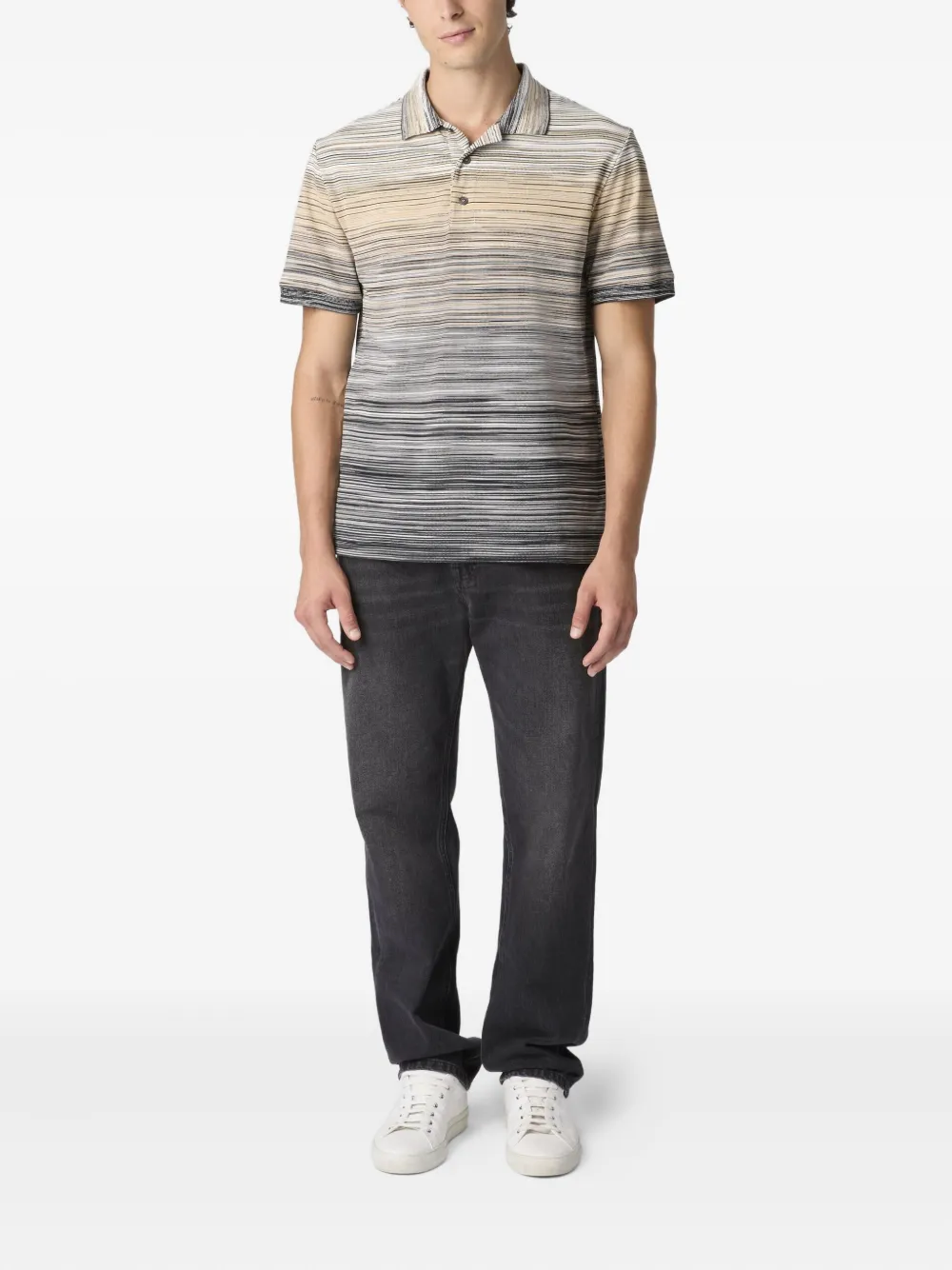 Missoni striped ombre polo shirt - Grijs
