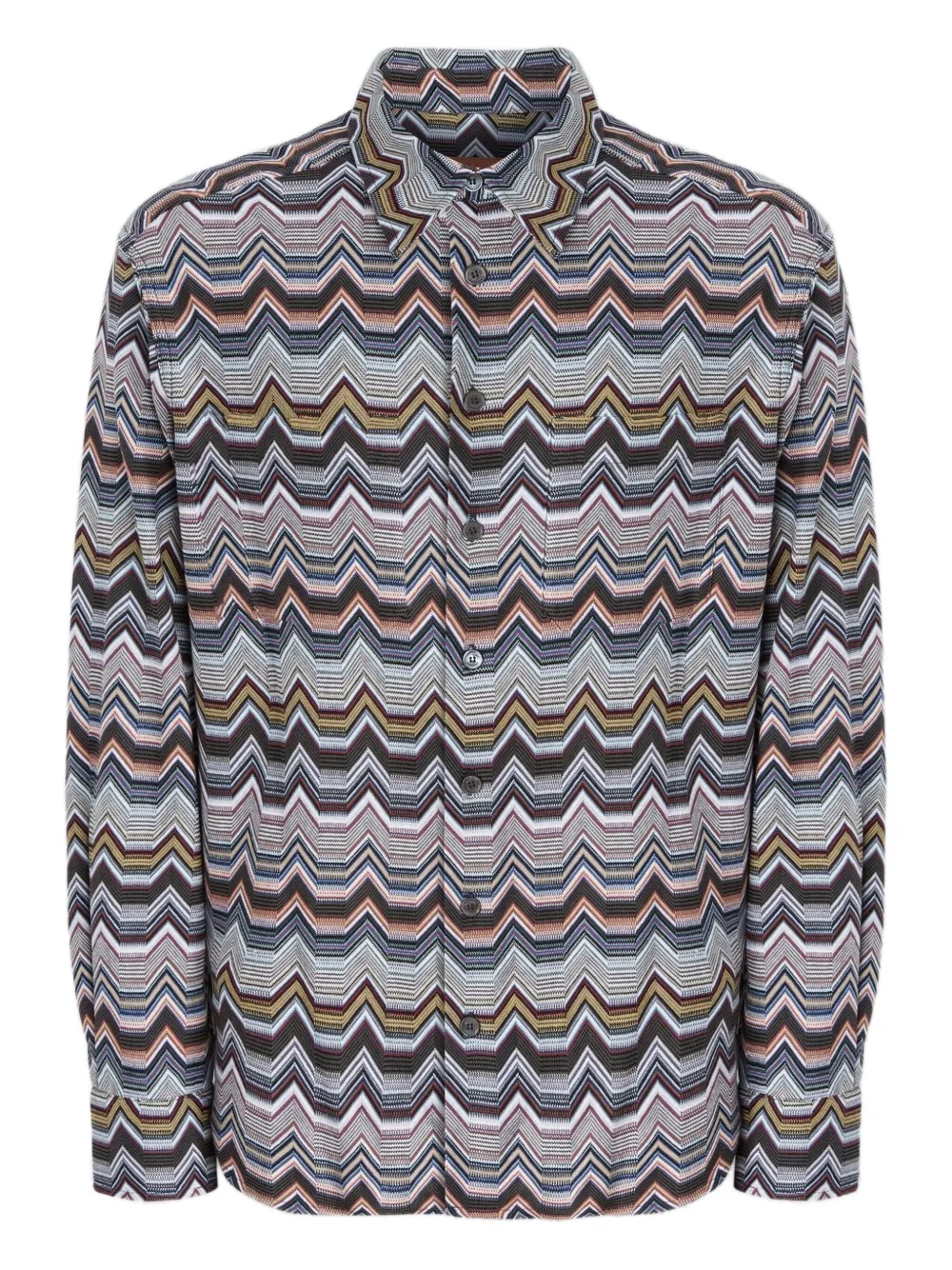 Missoni zigzag long-sleeved shirt - ブルー Missoni zigzag long-sleeved shirt - ブルー
