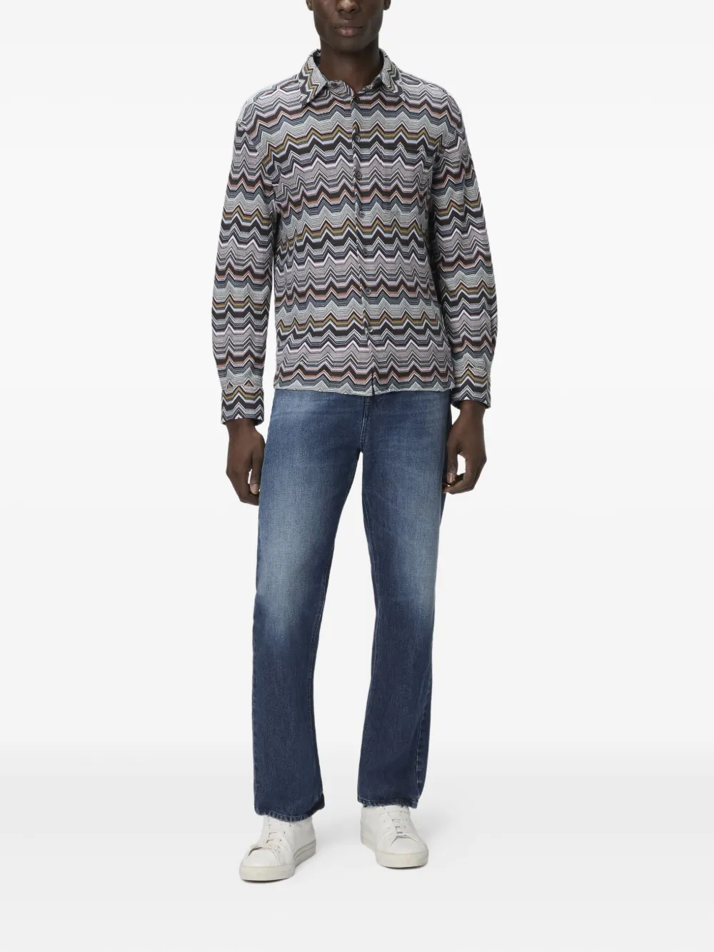 Missoni Overhemd met zigzag print Blauw