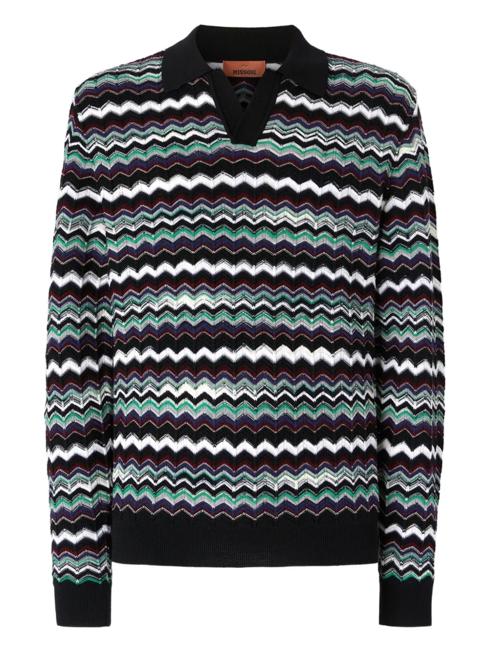 Missoni chevron-pattern polo shirt Blauw