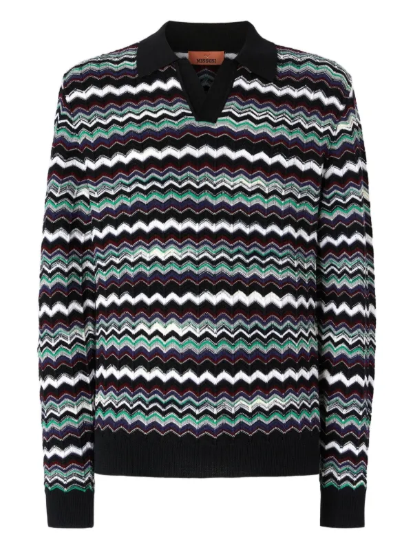 Missoni chevron-pattern Polo Shirt | Blue | FARFETCH