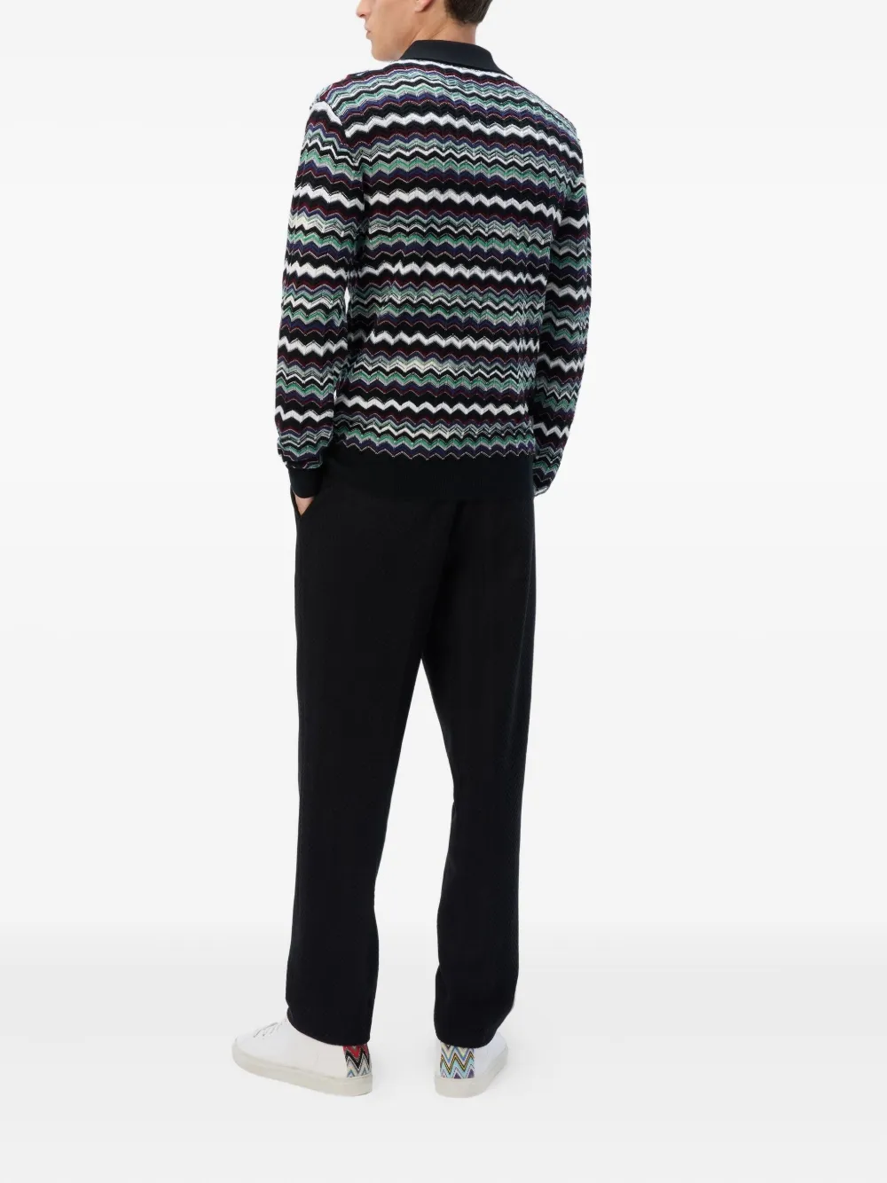 Missoni chevron-pattern polo shirt Blauw