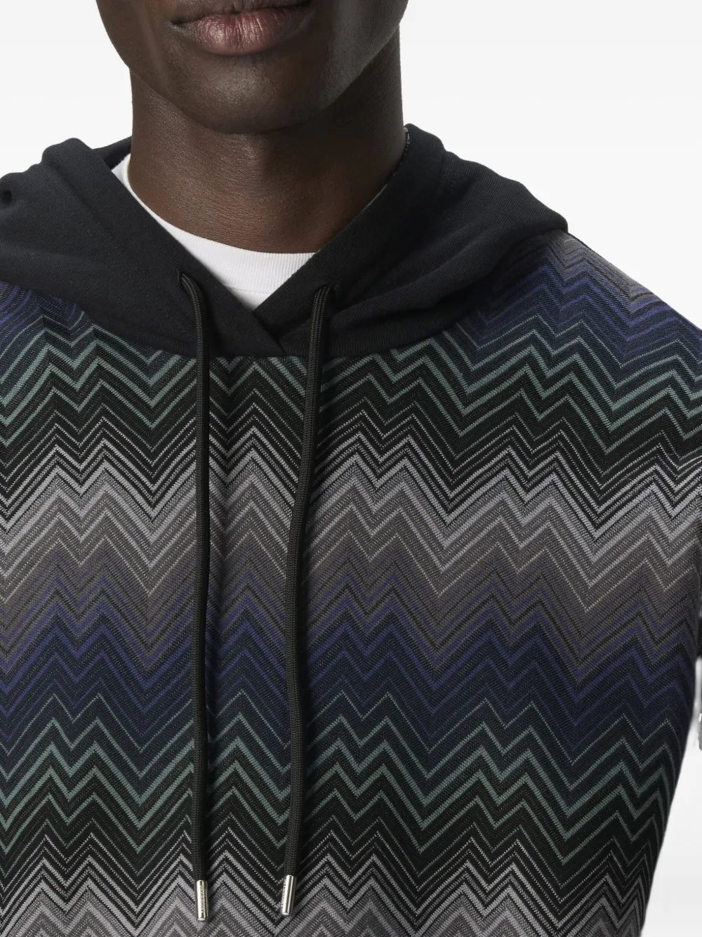 Missoni Hoodie met chevron patroon Zwart