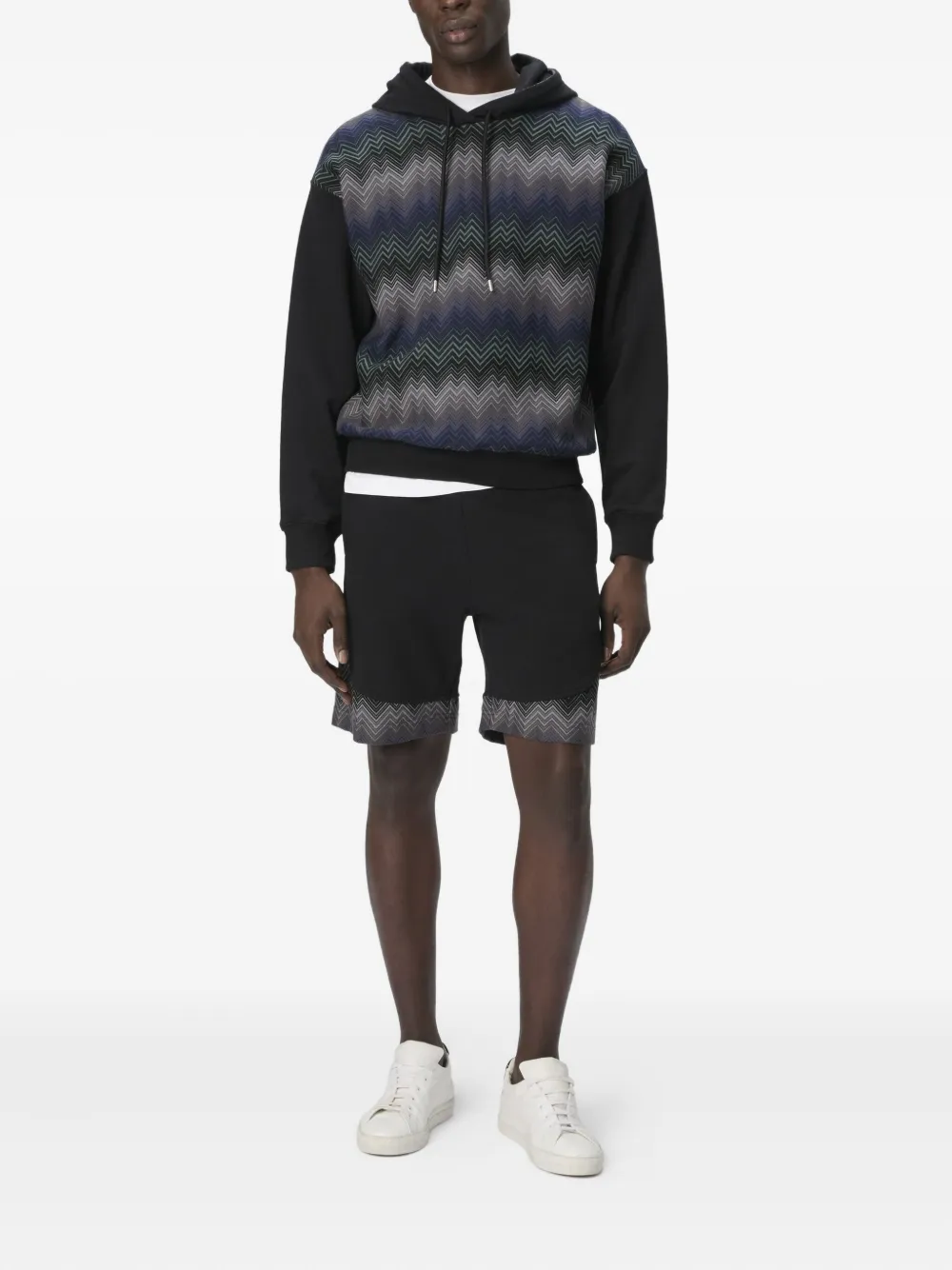 Missoni Hoodie met chevron patroon Zwart