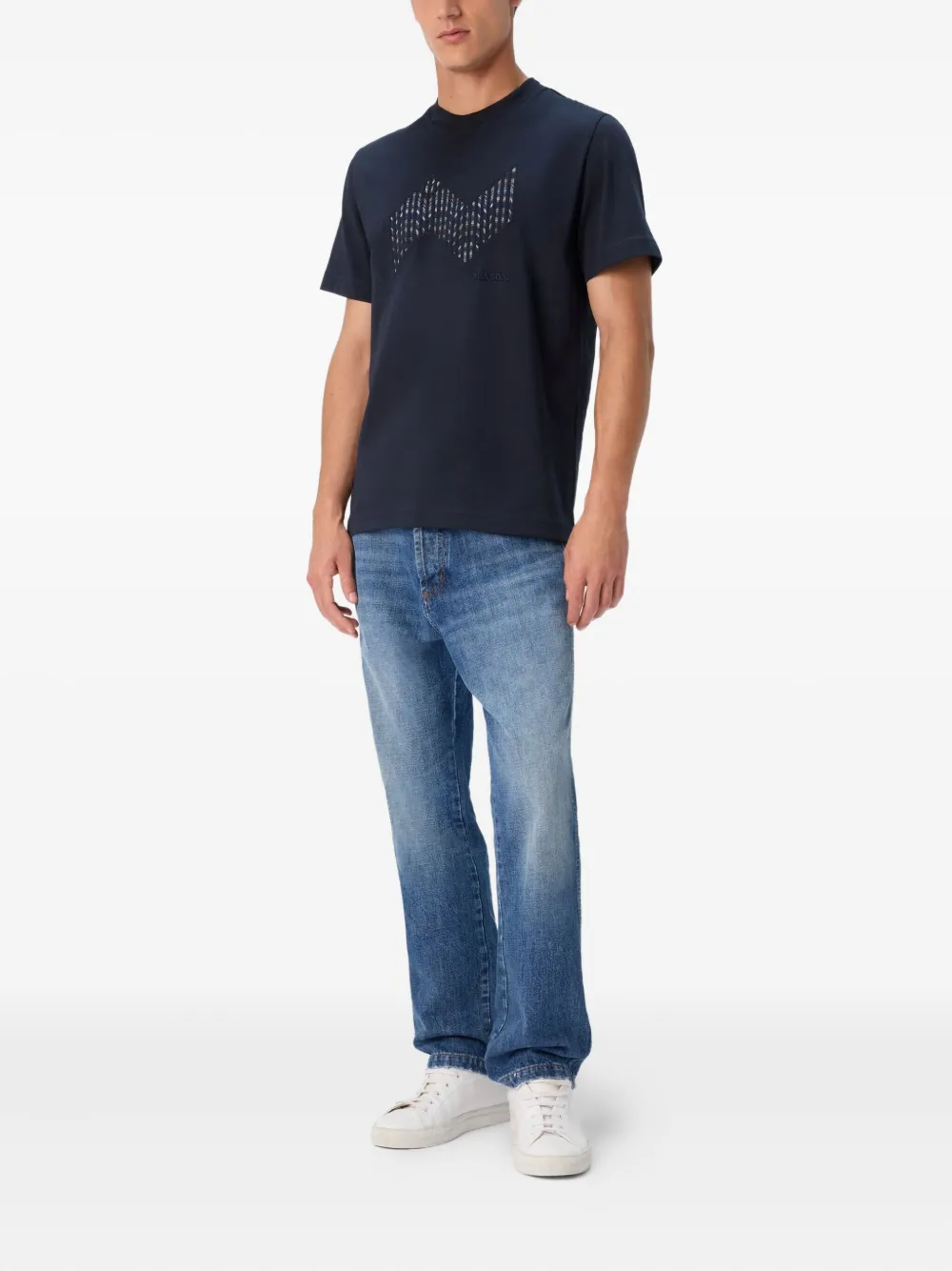 Missoni embroidered-detail T-shirt - Blauw