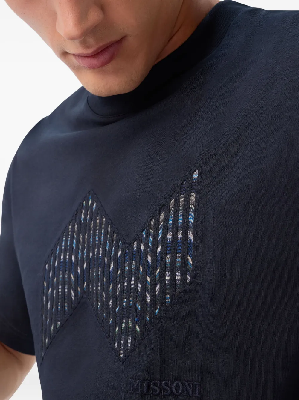 Missoni embroidered-detail T-shirt Blauw