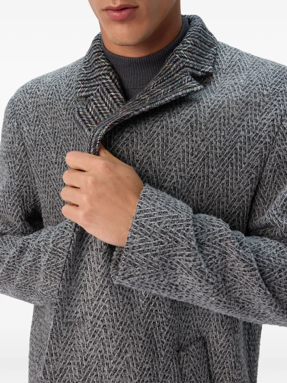 Missoni herringbone-patterned coat Grijs