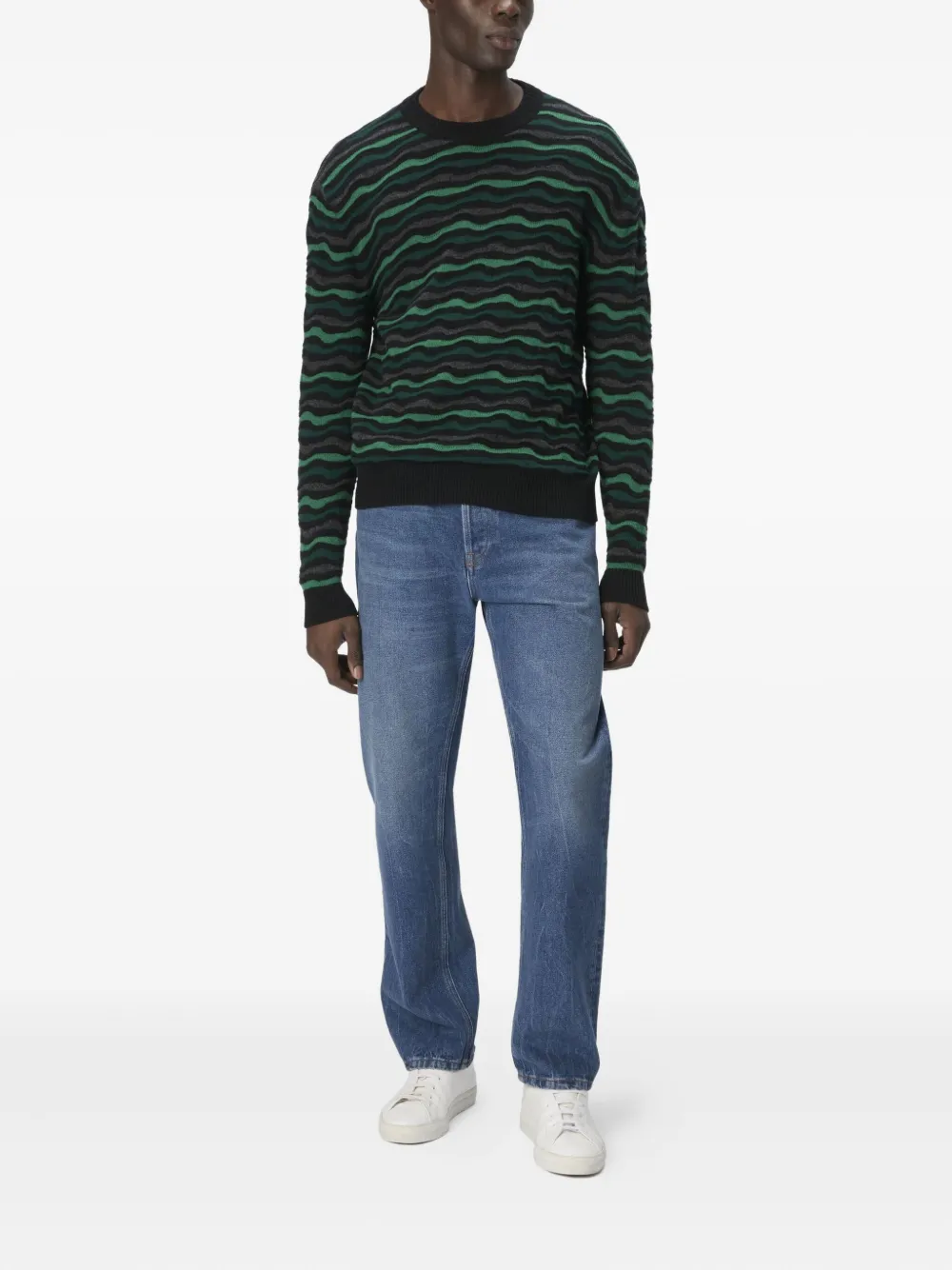 Missoni Trui met ronde hals en golvend patroon Groen