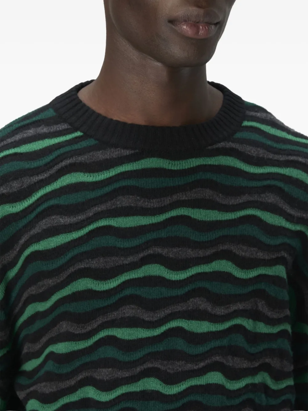 Missoni Trui met ronde hals en golvend patroon Groen