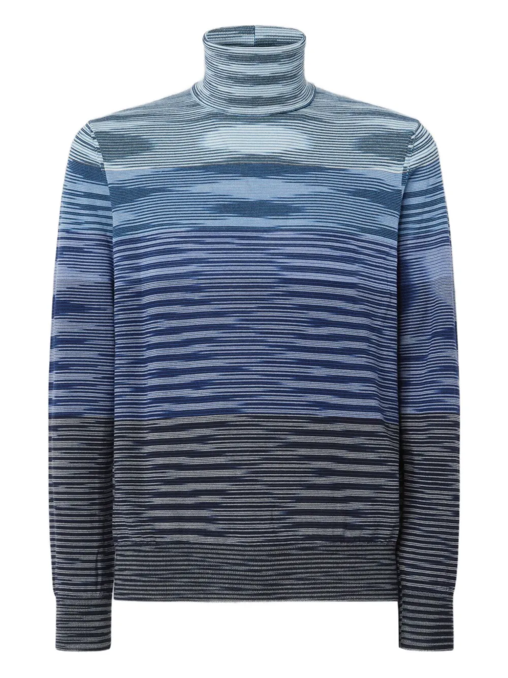 Missoni stripe-pattern turtleneck sweater Blauw
