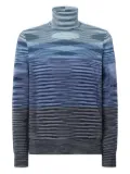 Missoni stripe-pattern turtleneck sweater - Blue