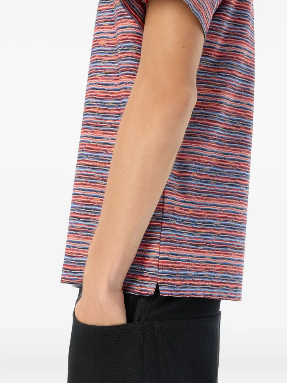 Missoni striped short-sleeve polo shirt Roze