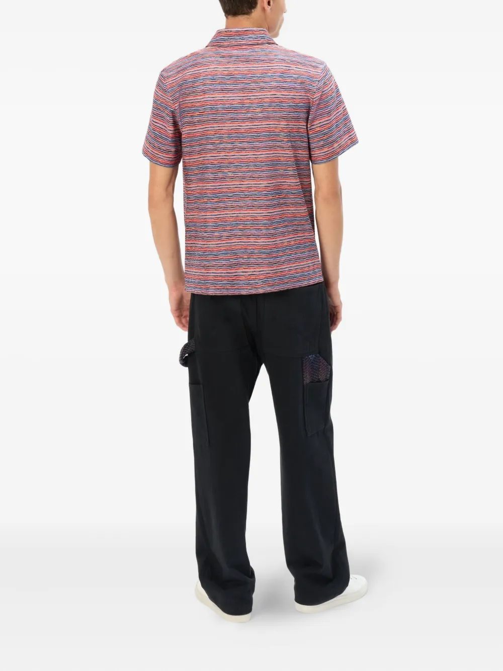 Missoni striped short-sleeve polo shirt Roze