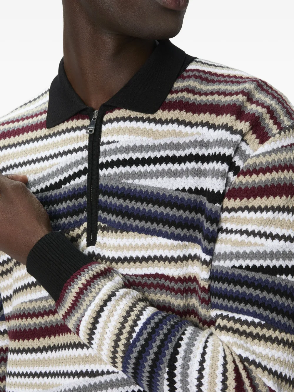 Missoni Gestreept poloshirt met rits Wit