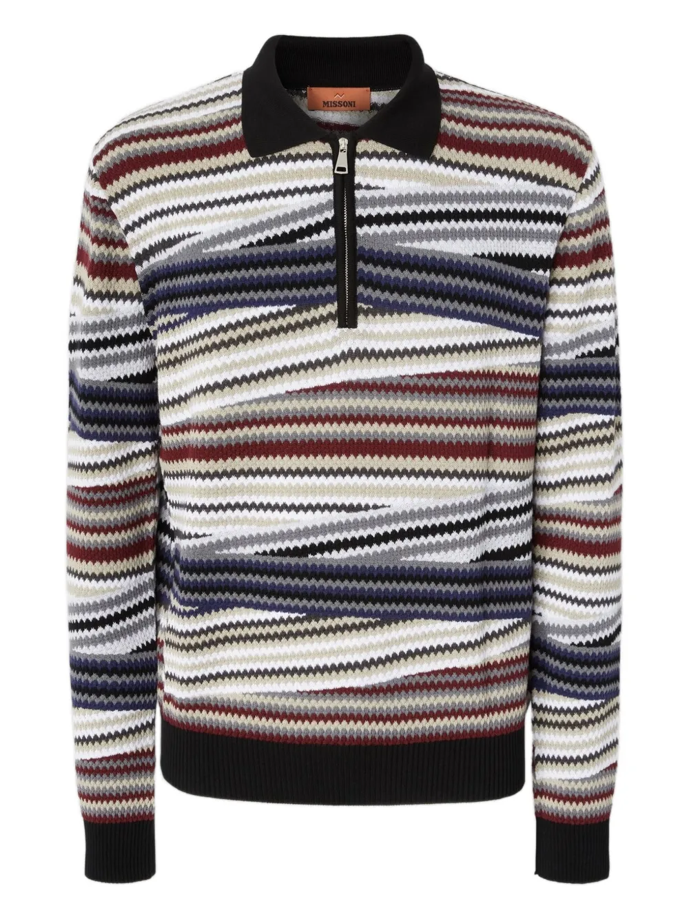 Missoni Gestreept poloshirt met rits Wit